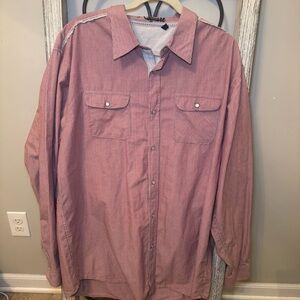 Request Pearly Snap‎ Front Striped Western Workwear Shirt 2XL